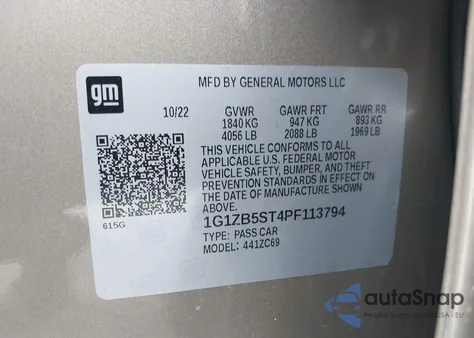 2023 Chevrolet Malibu Fwd Ls из США, поврежденный, VIN 1G1ZB5ST4PF113794